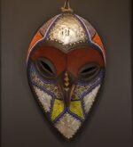 Royal Owl Spirit Mask – African Beaded Wall Décor