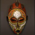 Sun Crown Spirit Mask – African Beaded Wall Décor