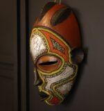 Sun Crown Spirit Mask – African Beaded Wall Décor